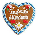 Münchner Lebkuchenherz - Grüsse aus München